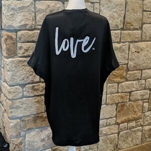 Victoria Secret Chamise sexy robe cover satin black OS Victoria Secret VS